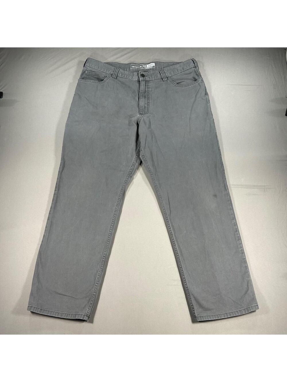 Carhartt Mens BN2517-M Gray Rugged Flex Relaxed Fit Canvas Work Pants 38x30